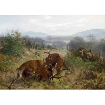 РЕПРОДУКЦИИ НА КАРТИНИ Биещи се елени (1871)